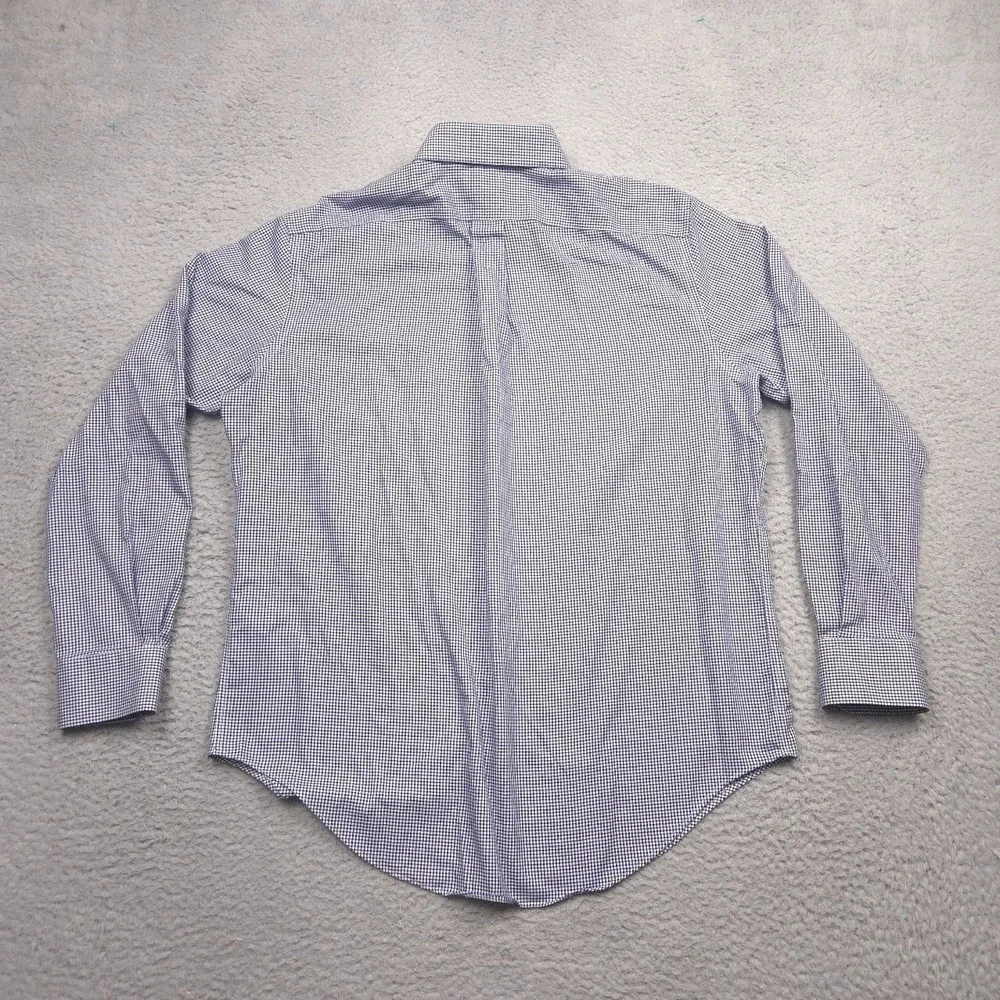 Lauren Ralph Lauren Dress Shirt Men 16 34/35 Blue Check Non Iron Cotton